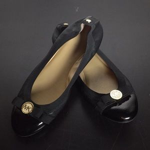 Michael Kors Black Leather Ballet Flats 7M